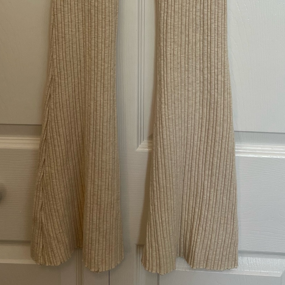 Urban Outfitters Rosie Ribbed Flare Pants - Cream - Picture 5 of 6